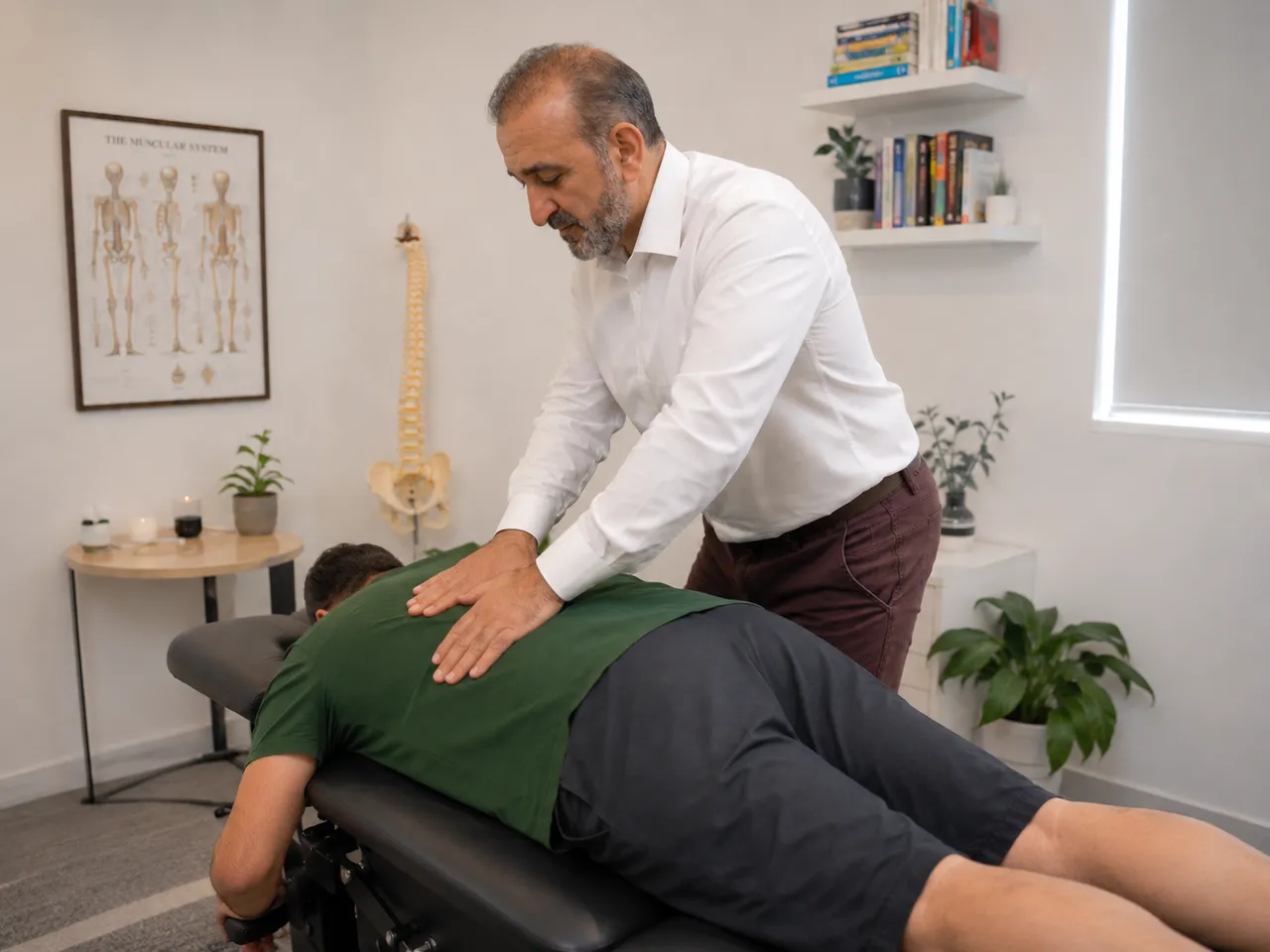 Chiropractic treatment on the table at the Gold Coast clinic