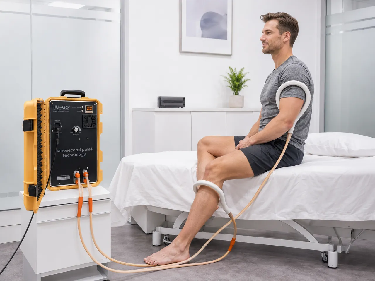 Patient resting during a PEMF therapy session at the clinic