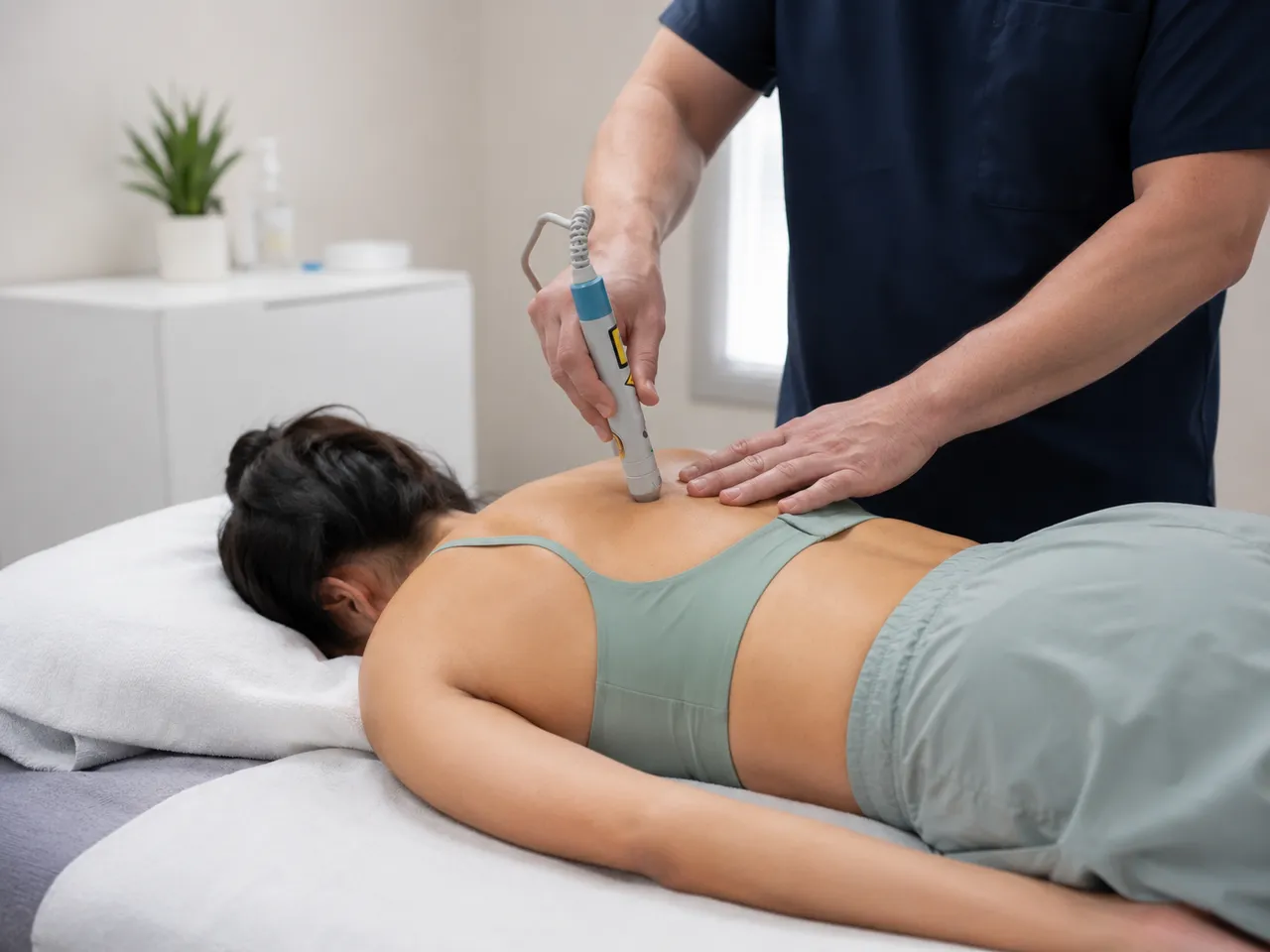 Soft laser therapy being applied at the Gold Coast clinic